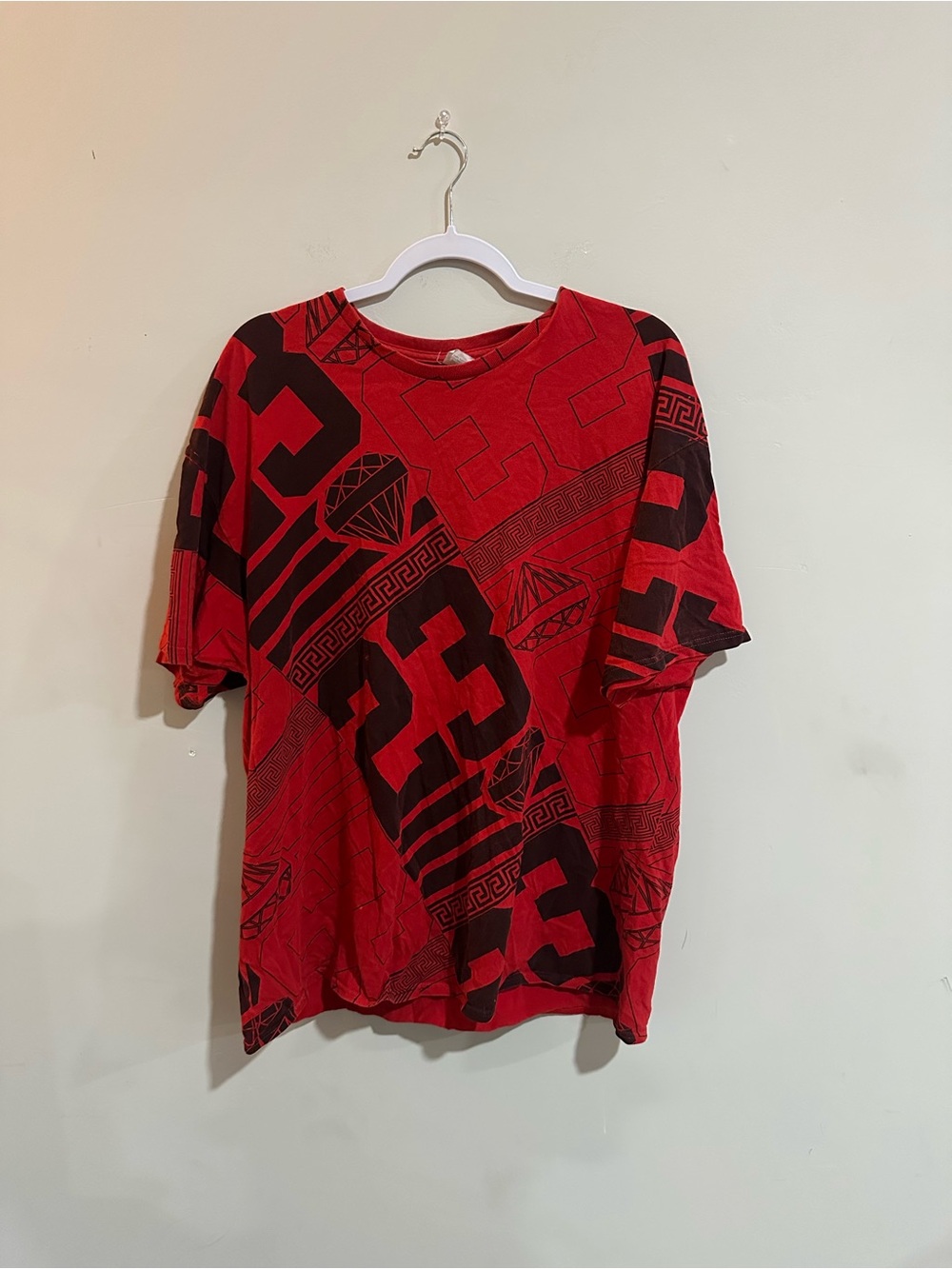 Red Graphic Crew Neck T-Shirt - Men